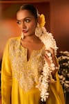 Neha Khullar x AZA_Yellow Embroidered Kurta Set 