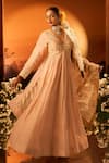 Shop_Neha Khullar x AZA_Pink Embroidered Anarkali Set _Online_at_Aza_Fashions