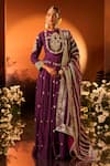 Buy_Neha Khullar x AZA_Purple Embroidered Anarkali Set _at_Aza_Fashions