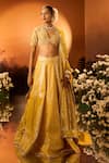 Shop_Neha Khullar x AZA_Yellow Banarasi Chanderi Lehenga Set _at_Aza_Fashions