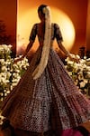 Neha Khullar x AZA_Purple Banarasi Chanderi Lehenga Set _Online_at_Aza_Fashions