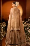 Neha Khullar x AZA_Pink Banarasi Chanderi Lehenga Set _Online_at_Aza_Fashions