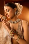 Shop_Neha Khullar x AZA_Pink Banarasi Chanderi Lehenga Set 
