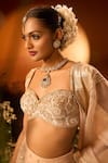 Buy_Neha Khullar x AZA_Pink Banarasi Chanderi Lehenga Set _Online_at_Aza_Fashions
