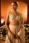 Shop_Neha Khullar x AZA_Pink Banarasi Chanderi Lehenga Set 