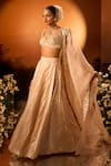Buy_Neha Khullar x AZA_Pink Banarasi Chanderi Lehenga Set _Online