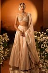 Buy_Neha Khullar x AZA_Pink Banarasi Chanderi Lehenga Set _at_Aza_Fashions
