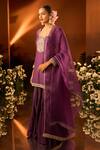 Neha Khullar x AZA_Purple Silk Chanderi Kurta Gharara Set _Online