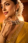 Buy_Neha Khullar x AZA_Yellow Silk Chanderi Embroidered Saree Set _Online_at_Aza_Fashions
