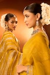 Neha Khullar x AZA_Yellow Silk Chanderi Embroidered Saree Set _Online