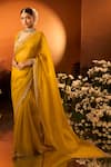 Buy_Neha Khullar x AZA_Yellow Silk Chanderi Embroidered Saree Set _Online