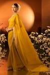 Neha Khullar x AZA_Yellow Silk Chanderi Embroidered Saree Set 