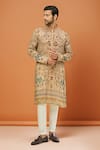Buy_Arihant Rai Sinha_Gold Digital Print Kurta Set _at_Aza_Fashions