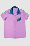 Shop_Arihant Rai Sinha_Pink Shirt And Blue Shorts Set For Boys _Online_at_Aza_Fashions