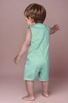 Shop_Arihant Rai Sinha_Green Dinosaur Print Romper For Boys _at_Aza_Fashions