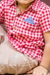 Buy_Arihant Rai Sinha_Red Checkered Shirt And Beige Pants Set For Boys 