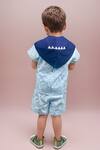 Shop_Arihant Rai Sinha_Blue Shark Print Cotton Shirt And Shorts Set For Boys _at_Aza_Fashions