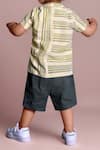 Shop_Arihant Rai Sinha_Striped Yellow Shirt And Green Shorts For Boys _at_Aza_Fashions