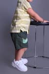 Arihant Rai Sinha_Striped Yellow Shirt And Green Shorts For Boys _Online_at_Aza_Fashions