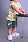 Buy_Arihant Rai Sinha_Striped Yellow Shirt And Green Shorts For Boys _Online_at_Aza_Fashions