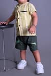 Shop_Arihant Rai Sinha_Striped Yellow Shirt And Green Shorts For Boys _Online_at_Aza_Fashions