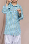 Buy_Arihant Rai Sinha_Blue Cotton Embroidery Striped Kurta Set 