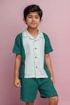 Buy_Arihant Rai Sinha_Green Cotton Shirt And Shorts Set _at_Aza_Fashions
