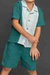 Shop_Arihant Rai Sinha_Green Cotton Shirt And Shorts Set _Online_at_Aza_Fashions