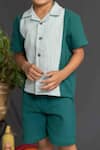 Arihant Rai Sinha_Green Cotton Shirt And Shorts Set _at_Aza_Fashions