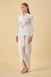 Aakaar_White Embroidered Blazer And Dhoti Skirt Set _at_Aza_Fashions