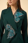 Aakaar_Green Embroidered Blazer And Dhoti Skirt Set _at_Aza_Fashions