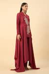 Buy_Aakaar_Cream Crimson Red Designer Blazer And Pant Set _Online_at_Aza_Fashions