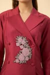 Shop_Aakaar_Cream Crimson Red Blazer Tunic And Palazzo Set _Online_at_Aza_Fashions