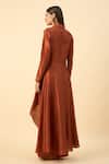 Shop_Aakaar_Copper Brown Blazer Tunic And Palazzo Set _at_Aza_Fashions