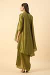 Shop_Aakaar_Embroidered Green Tunic And Draped Skirt Set _at_Aza_Fashions