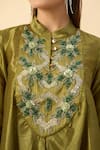 Aakaar_Embroidered Green Tunic And Draped Skirt Set _at_Aza_Fashions