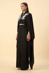 Shop_Aakaar_Black Designer Crop Top And Flared Pant Set _Online_at_Aza_Fashions