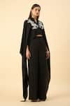 Aakaar_Black Designer Crop Top And Flared Pant Set _at_Aza_Fashions
