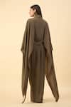 Aakaar_Olive Green Designer Crop Top And Draped Skirt _Online_at_Aza_Fashions