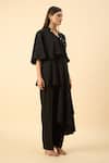 Aakaar_Black Draped Tunic And Pant Set _Online_at_Aza_Fashions