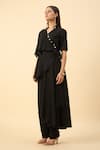 Buy_Aakaar_Black Draped Tunic And Pant Set _Online_at_Aza_Fashions