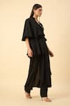 Aakaar_Black Draped Tunic And Pant Set _at_Aza_Fashions