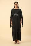 Buy_Aakaar_Black Draped Maxi Dress _at_Aza_Fashions