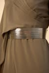 Aakaar_Olive Green Designer Jumpsuit With Belt _Online_at_Aza_Fashions