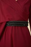 Aakaar_Red Designer Jumpsuit With Belt _Online_at_Aza_Fashions