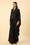 Buy_Aakaar_Black Moss Crepe Kaftan And Pant Set _Online_at_Aza_Fashions