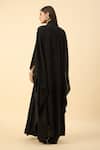 Shop_Aakaar_Black Moss Crepe Kaftan And Pant Set _at_Aza_Fashions