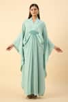 Buy_Aakaar_Aqua Blue Designer Kaftan And Pant Set _at_Aza_Fashions
