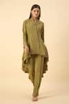 Buy_Aakaar_Green Moss Crepe Tunic And Pant Set _at_Aza_Fashions