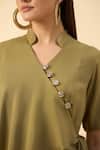Shop_Aakaar_Green Draped Tunic And Pant Set _Online_at_Aza_Fashions